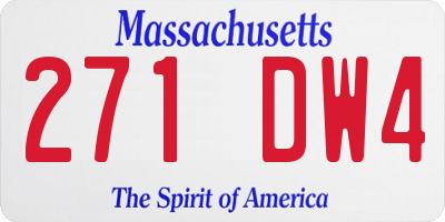 MA license plate 271DW4