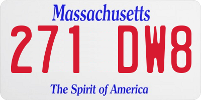 MA license plate 271DW8