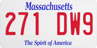 MA license plate 271DW9