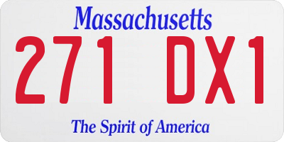 MA license plate 271DX1