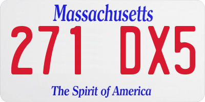MA license plate 271DX5