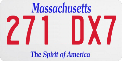 MA license plate 271DX7