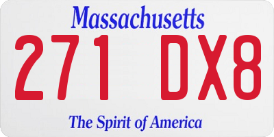 MA license plate 271DX8