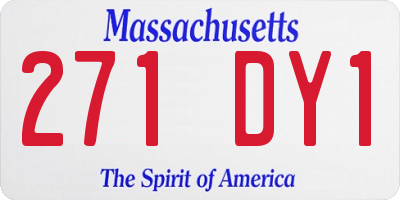 MA license plate 271DY1