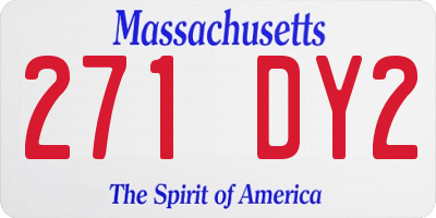 MA license plate 271DY2