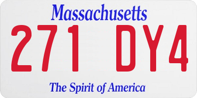 MA license plate 271DY4