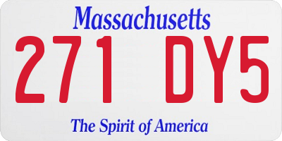 MA license plate 271DY5