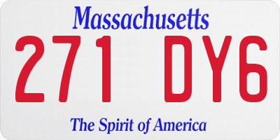 MA license plate 271DY6