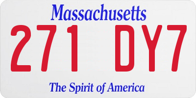 MA license plate 271DY7