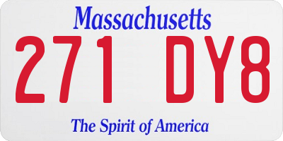 MA license plate 271DY8