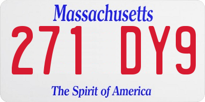 MA license plate 271DY9