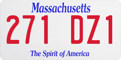 MA license plate 271DZ1