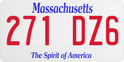 MA license plate 271DZ6