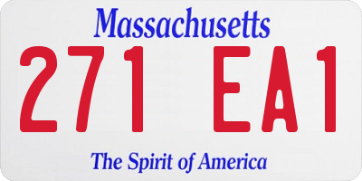 MA license plate 271EA1