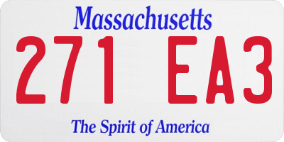 MA license plate 271EA3