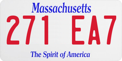 MA license plate 271EA7