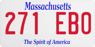 MA license plate 271EB0