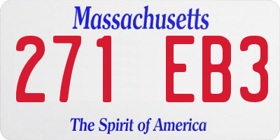 MA license plate 271EB3