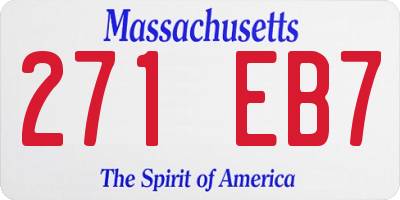MA license plate 271EB7