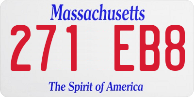 MA license plate 271EB8