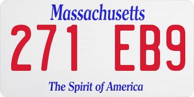 MA license plate 271EB9