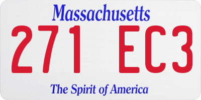 MA license plate 271EC3
