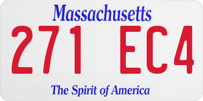 MA license plate 271EC4