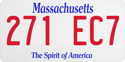 MA license plate 271EC7