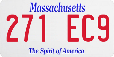 MA license plate 271EC9