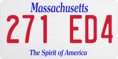 MA license plate 271ED4