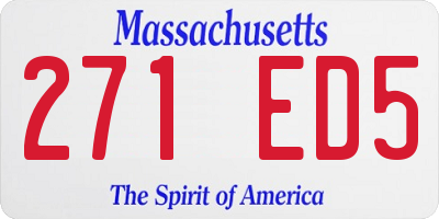 MA license plate 271ED5