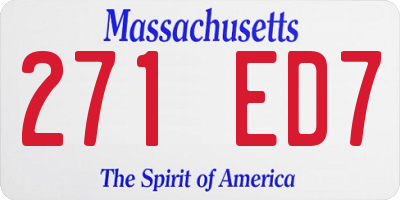 MA license plate 271ED7