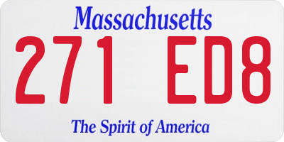 MA license plate 271ED8