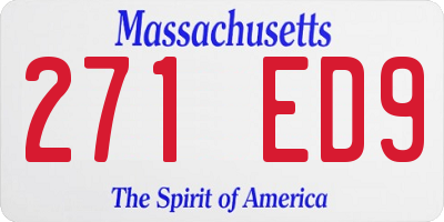 MA license plate 271ED9