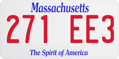 MA license plate 271EE3