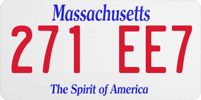 MA license plate 271EE7