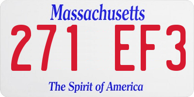 MA license plate 271EF3