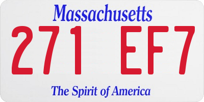 MA license plate 271EF7