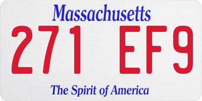 MA license plate 271EF9