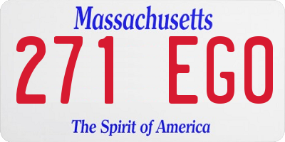 MA license plate 271EG0