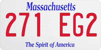MA license plate 271EG2