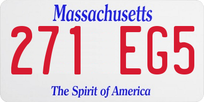MA license plate 271EG5