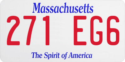 MA license plate 271EG6