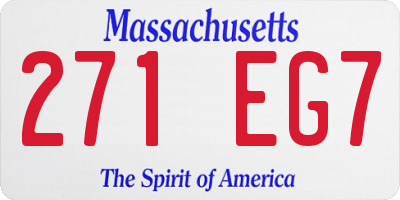 MA license plate 271EG7