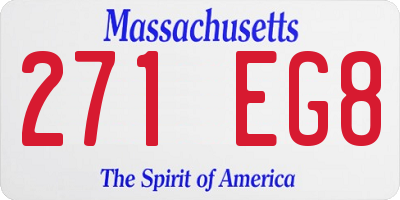 MA license plate 271EG8