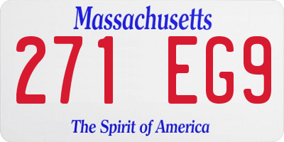 MA license plate 271EG9