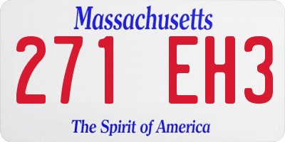 MA license plate 271EH3