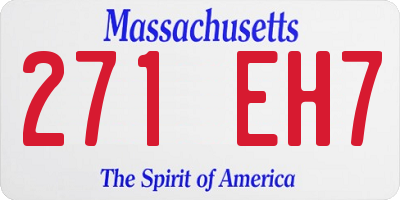 MA license plate 271EH7