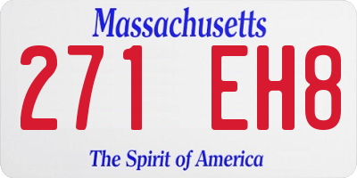 MA license plate 271EH8