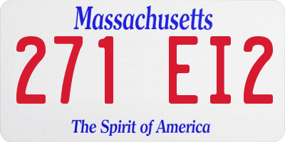 MA license plate 271EI2